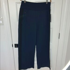 Navy with black stripe Venice Colorblock Wide Leg Pants with Relaxed Fit